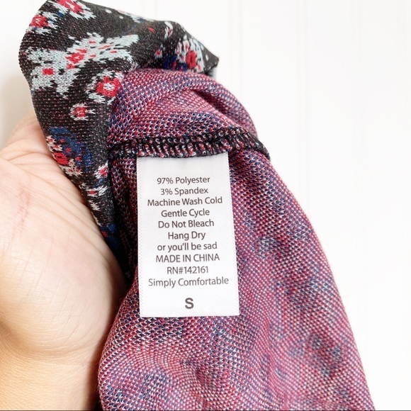 Lularoe Black Jacquard Floral Cassie Pencil Skirt - Picture 6 of 6